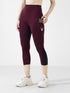 Trifecta Pocket Capri Legging in Burgundy