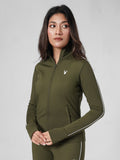 MotionLine Rubex Warm Track Jacket in Olive Green