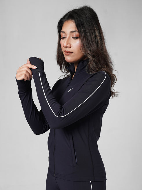 MotionLine Rubex Warm Track Jacket in Navy Blue