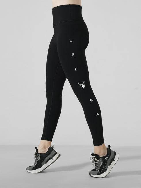 Fuzzy Water-Repellent Warm Legging in Black