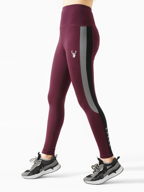 Headline Legging in Maroon