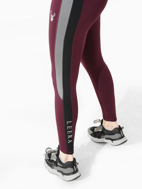 Headline Legging in Maroon