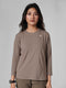 District Loose Fit Long Top in Dust Brown