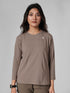 District Loose Fit Long Top in Dust Brown