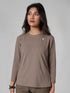 District Loose Fit Long Top in Dust Brown