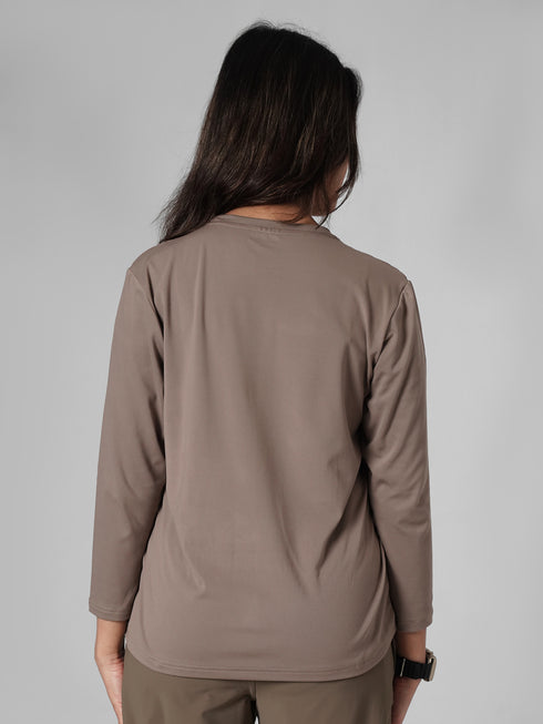 District Loose Fit Long Top in Dust Brown