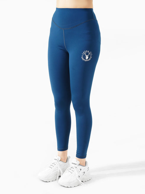 Hyperluxe Curved Legging in Teal Blue