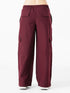 Modest Straight Fit Cargo Joggers in Maroon