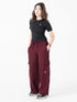 Modest Straight Fit Cargo Joggers in Maroon