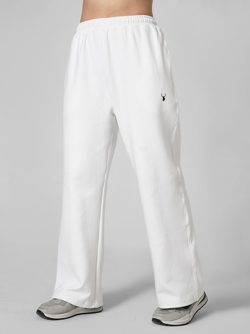 Leera Premium Cotton Scuba Joggers in White