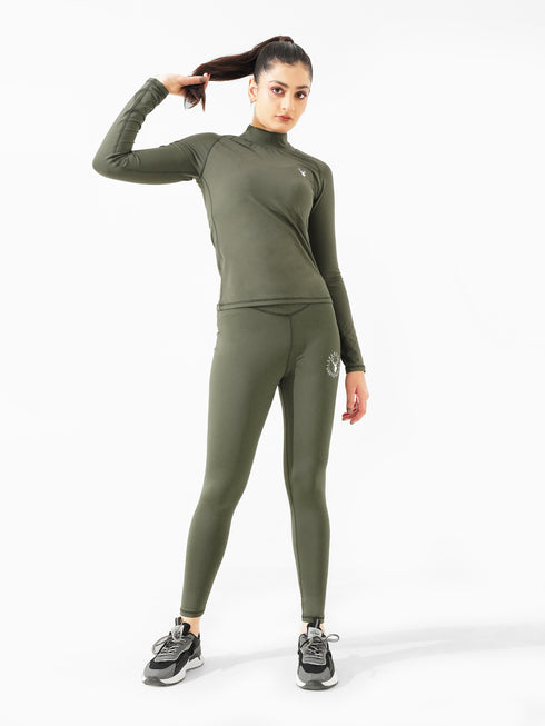Hyperluxe Curved Legging in Olive