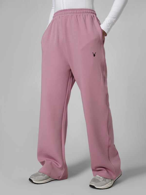 Leera Premium Cotton Scuba Joggers in Dull Pink