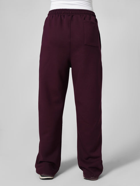 Leera Premium Cotton Scuba Joggers in Maroon