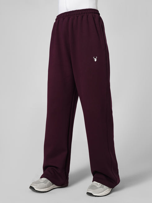 Leera Premium Cotton Scuba Joggers in Maroon