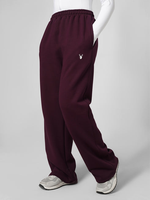 Leera Premium Cotton Scuba Joggers in Maroon