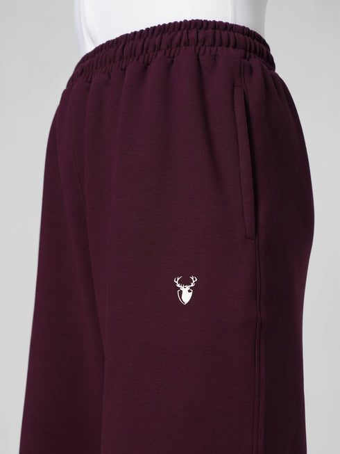 Leera Premium Cotton Scuba Joggers in Maroon