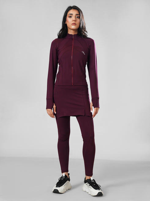 Leera Sculpt Skirt Active Pair in Maroon