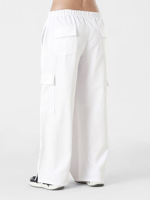 Modest Straight Fit Cargo Joggers in White