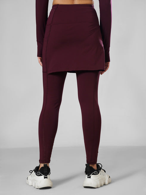 SkirtFlex Performance Pocket Legging in Maroon