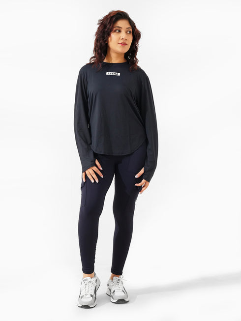 High Flex Loose Fit Summer Top in Navy Blue