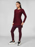 SkirtFlex Performance Pocket Legging in Maroon
