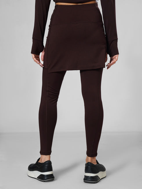 SkirtFlex Performance Pocket Legging in Dark Brown