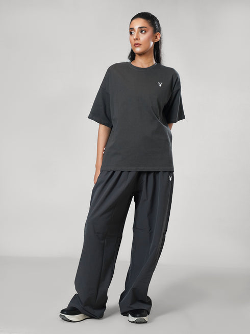 LEERA Grey Oversized Cotton Tee