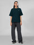LEERA Dark Teal Green Oversized Cotton Tee