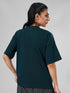 LEERA Dark Teal Green Oversized Cotton Tee