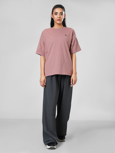 LEERA Tea Pink Oversized Cotton Tee