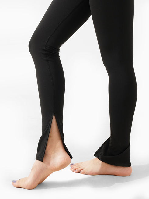 Leera Split Hem Legging in Black