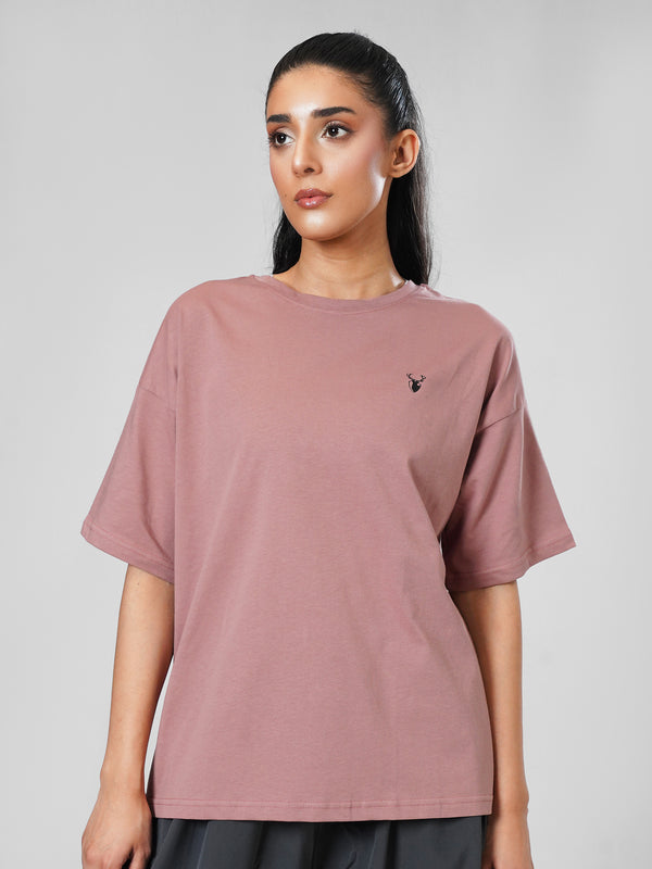 LEERA Tea Pink Oversized Cotton Tee