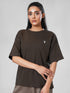 LEERA Dark Mocha Oversized Cotton Tee