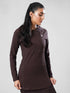 Leera CoreFlow Longline Top in Chocolate Brown