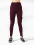 Detailed Cargo Pocket Legging in Maroon