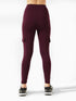 Detailed Cargo Pocket Legging in Maroon