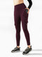 Detailed Cargo Pocket Legging in Maroon