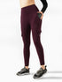 Detailed Cargo Pocket Legging in Maroon