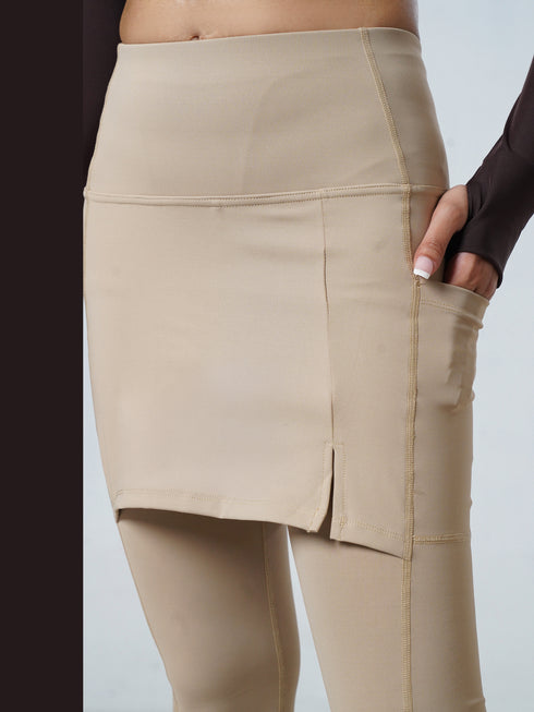 SkirtFlex Performance Pocket Legging in Beige