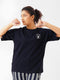 LEERA Navy Blue Oversized Tee
