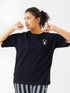 LEERA Navy Blue Oversized Tee