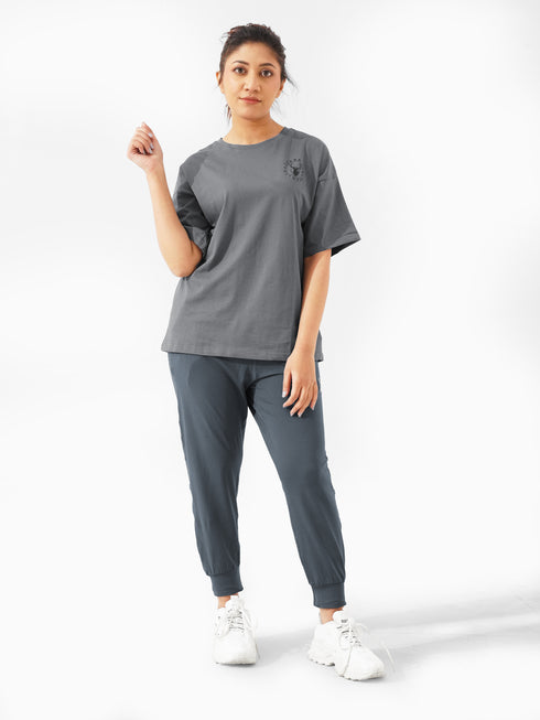 LEERA Grey Oversized Tee