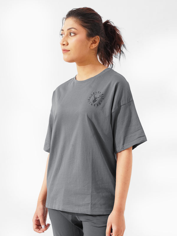 LEERA Grey Oversized Tee