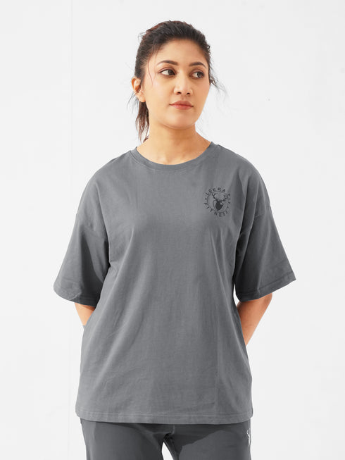 LEERA Grey Oversized Tee