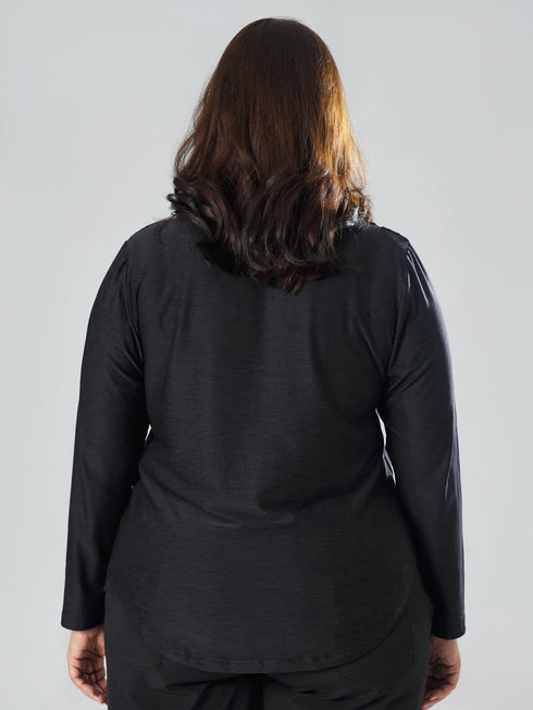 EmpowerFit Performance Top in Black Texture ( Plus Size )