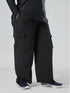 Modest Straight Fit Cargo Joggers in Black ( PLUS SIZE )