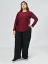 EmpowerFit Performance Top in Maroon Texture ( Plus Size )