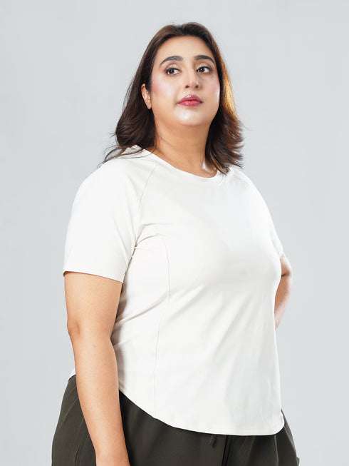 CurveActive Tee in Beige ( Plus Size )