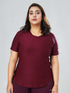 CurveActive Tee in Maroon Texture ( Plus Size )