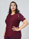 CurveActive Tee in Maroon Texture ( Plus Size )